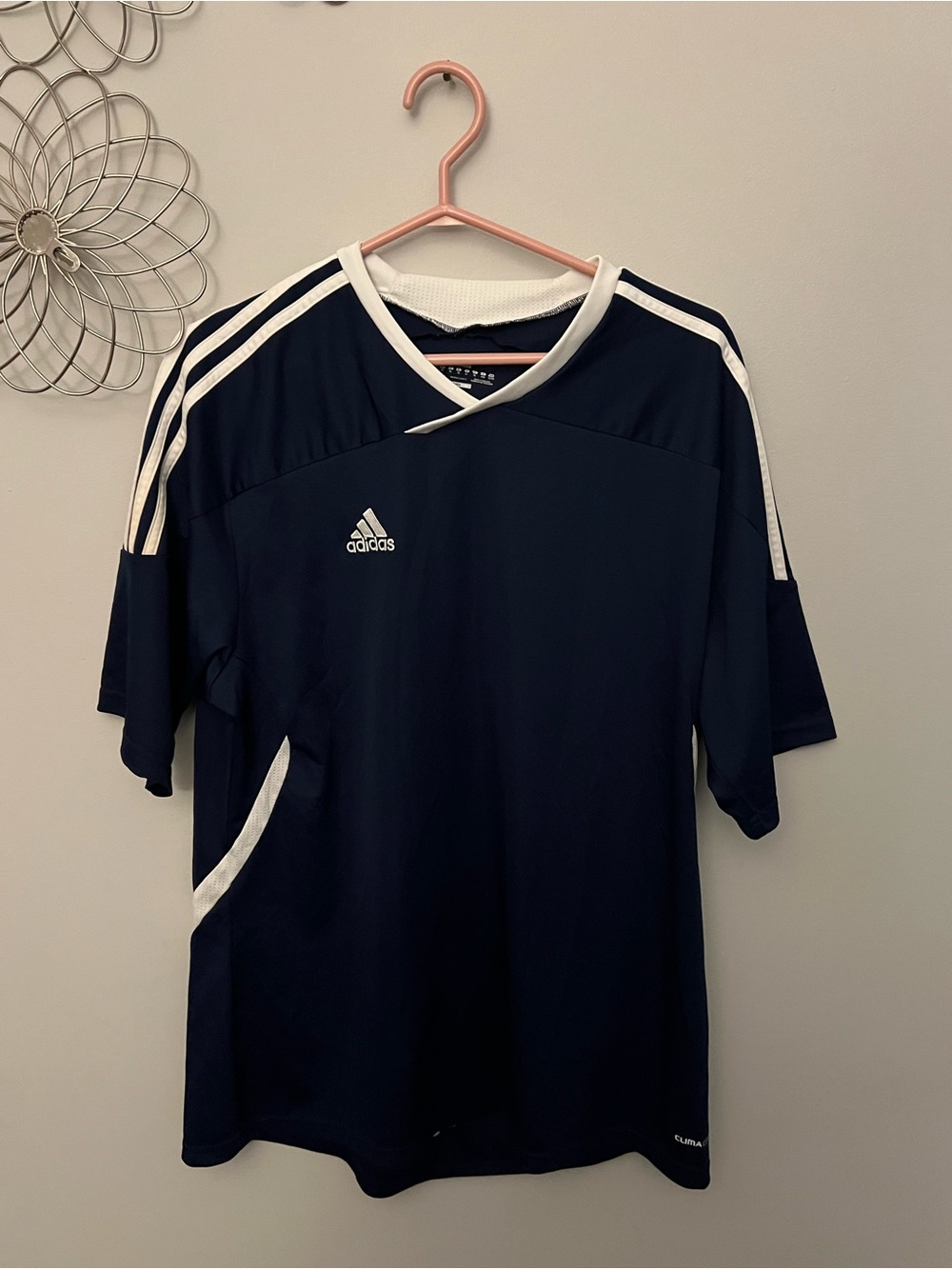 adidas Men’s Navy Blue Soccer Jersey with White Trim